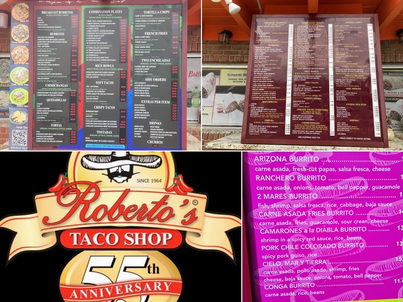 Roberto's Taco Shop Ocean Beach Menu