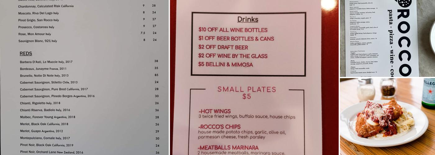 Rocco's Menu