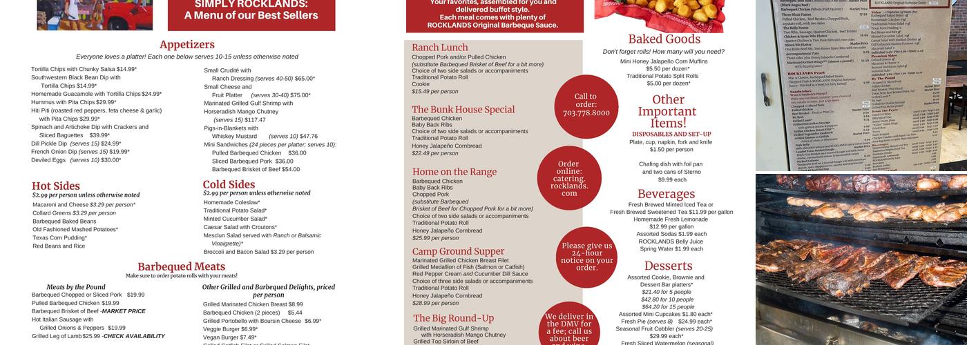 Rocklands Barbeque and Grilling Company Menu