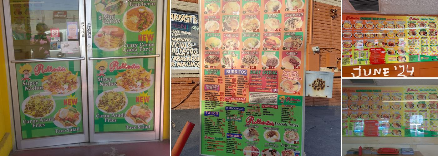 Rolberto's Taco Shop Menu