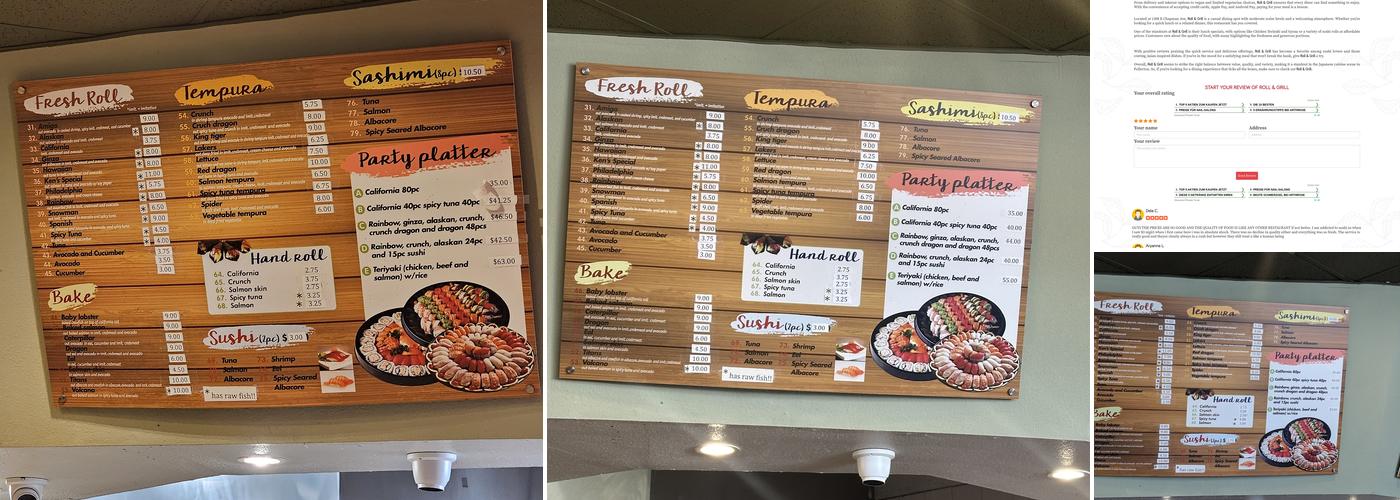 Roll & Grill Menu