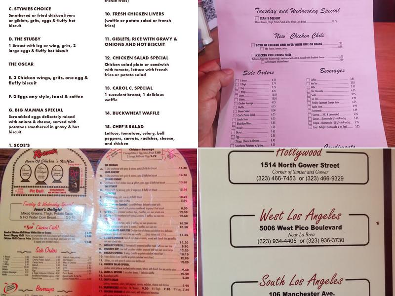 Roscoe's Chicken And Waffles - Pico Blvd. Menu