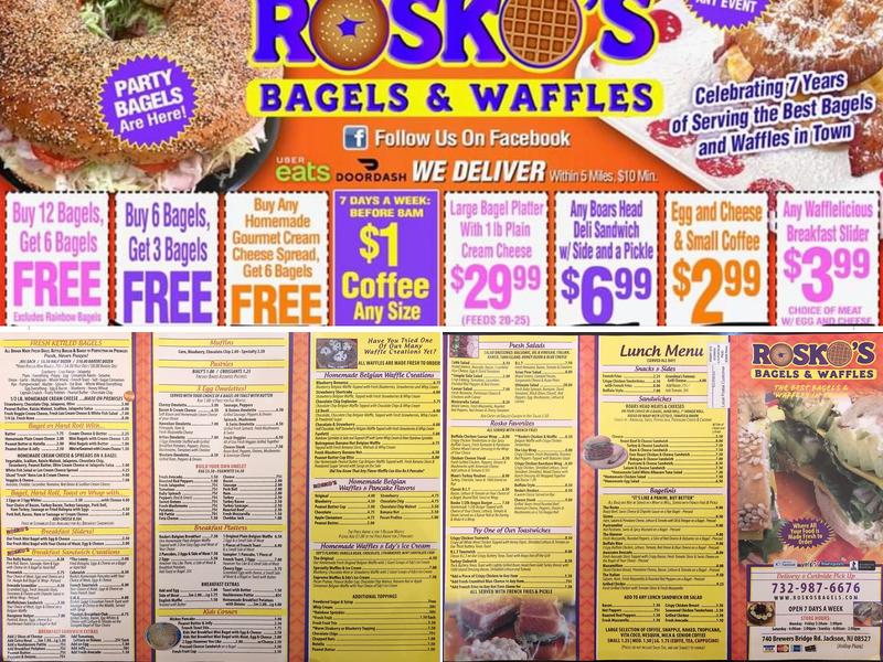 Rosko's Bagel's & Waffles Menu