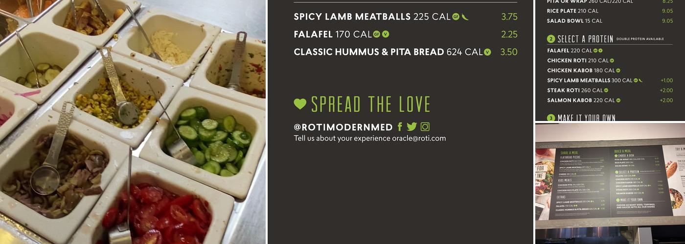 Roti Mediterranean Bowls. Salads. Pitas. Menu