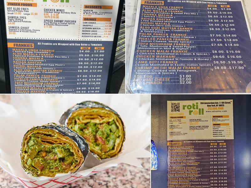 Roti Roll (Bombay Frankie) Menu