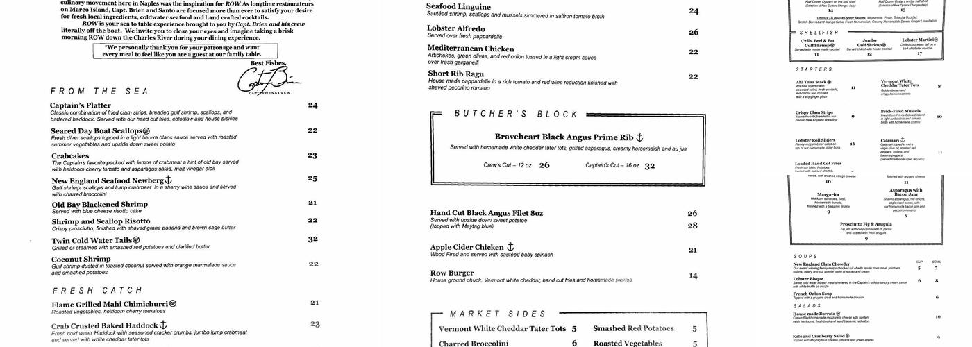 Off The Hook Comedy Club Menu