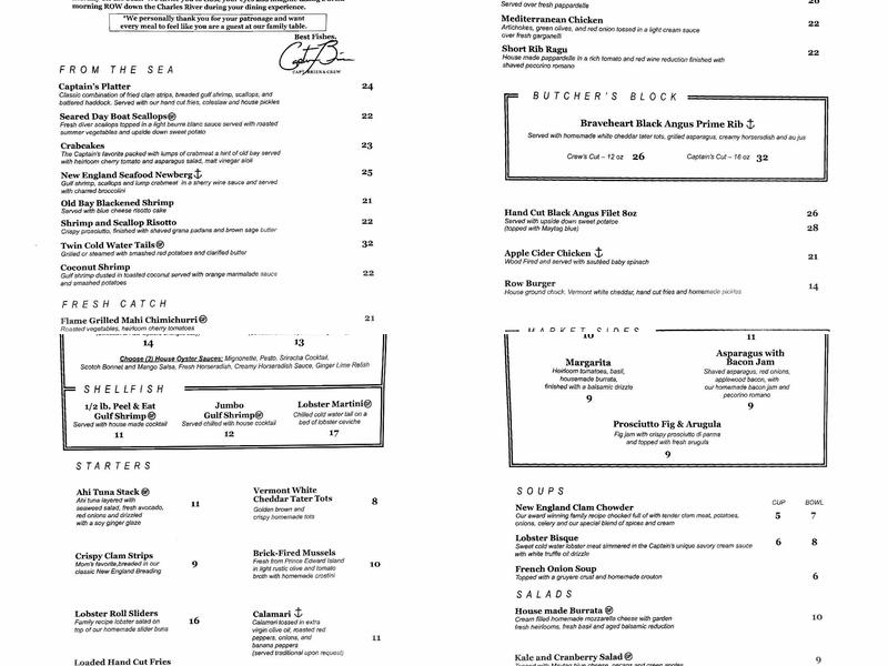 Off The Hook Comedy Club Menu