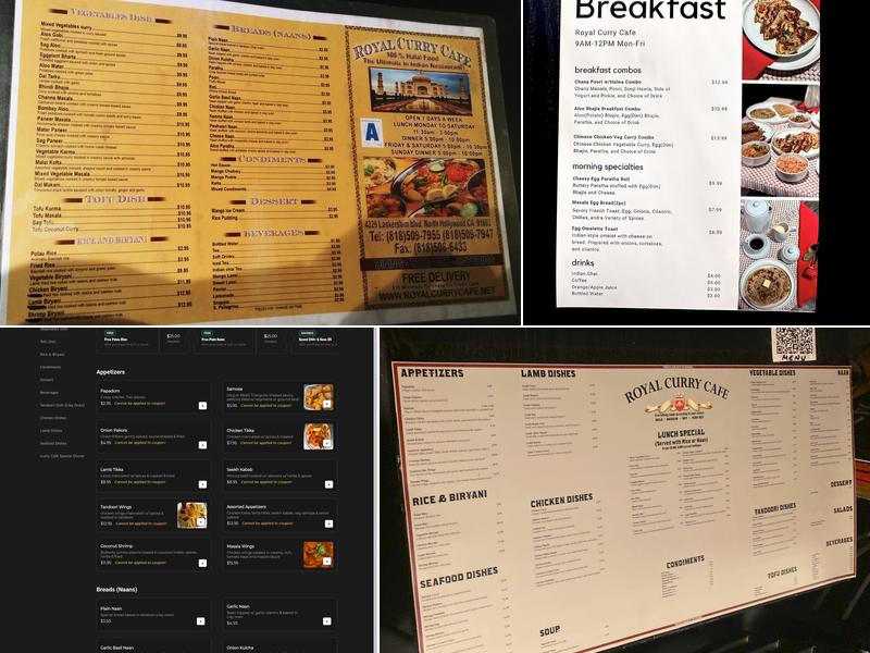 Royal Curry Cafe Menu