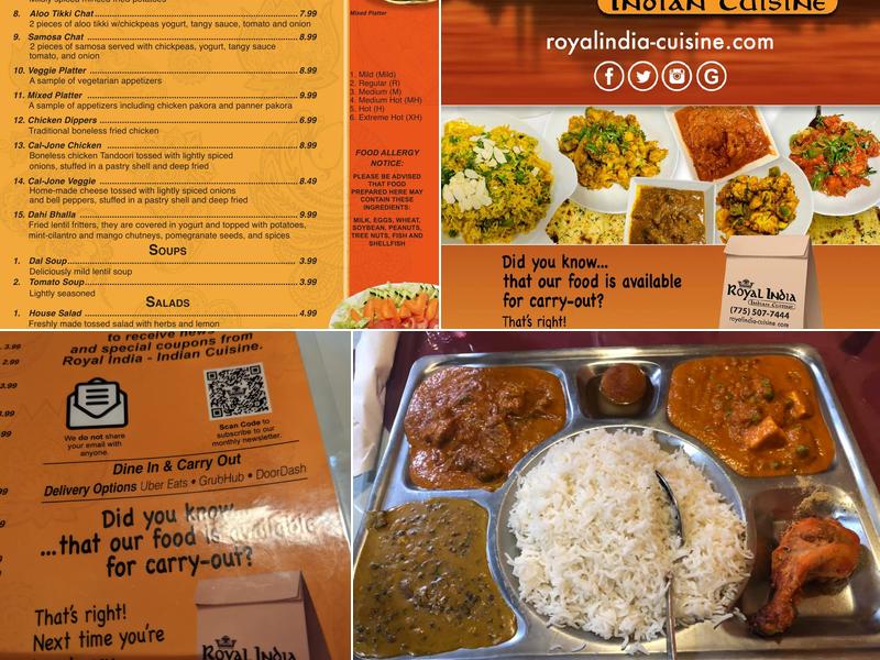 Royal India Cuisine Restaurant Menu