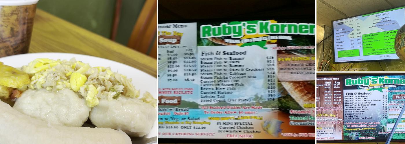 Ruby's Korner Menu