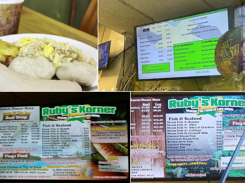 Ruby's Korner Menu