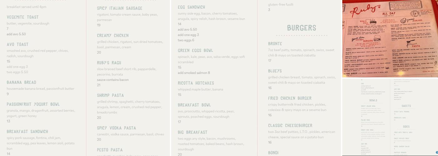 Little Ruby's Murray Hill Menu