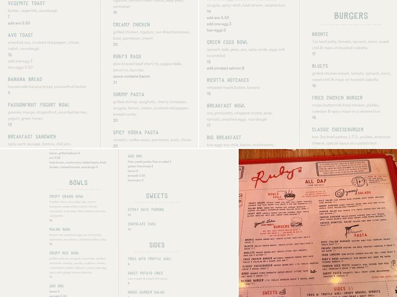 Little Ruby's Murray Hill Menu