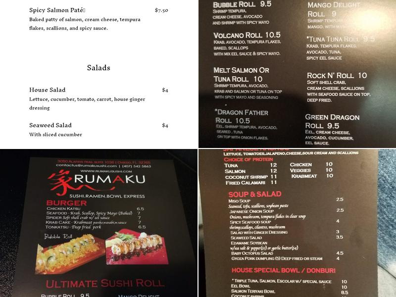 Rumaku Sushi Menu