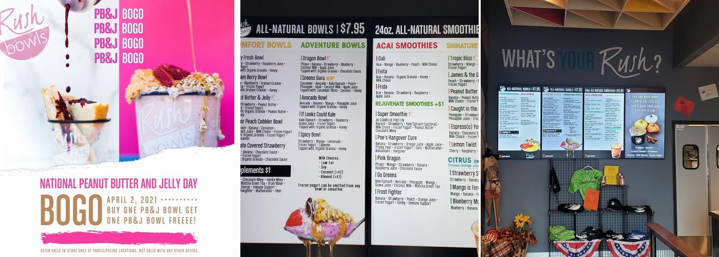 Rush Bowls Menu