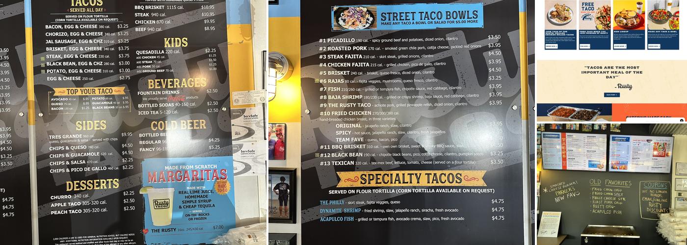 Rusty Taco Menu