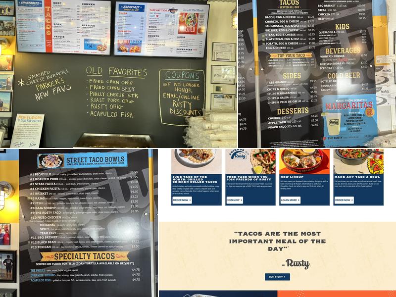 Rusty Taco Menu