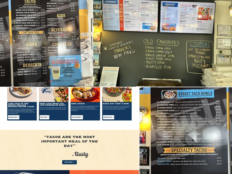 Rusty Taco Menu