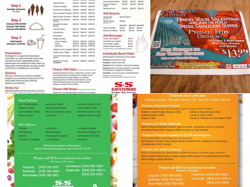 S & S Cafeteria Menu