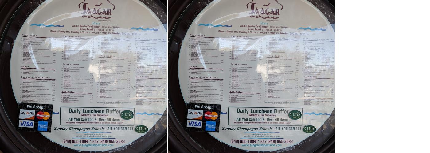 Saagar Fine Indian Cuisine Menu