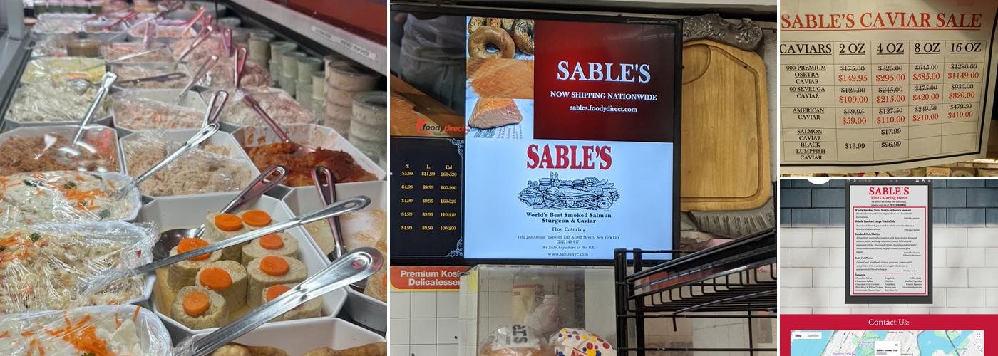 Sable's Smoked Fish Menu