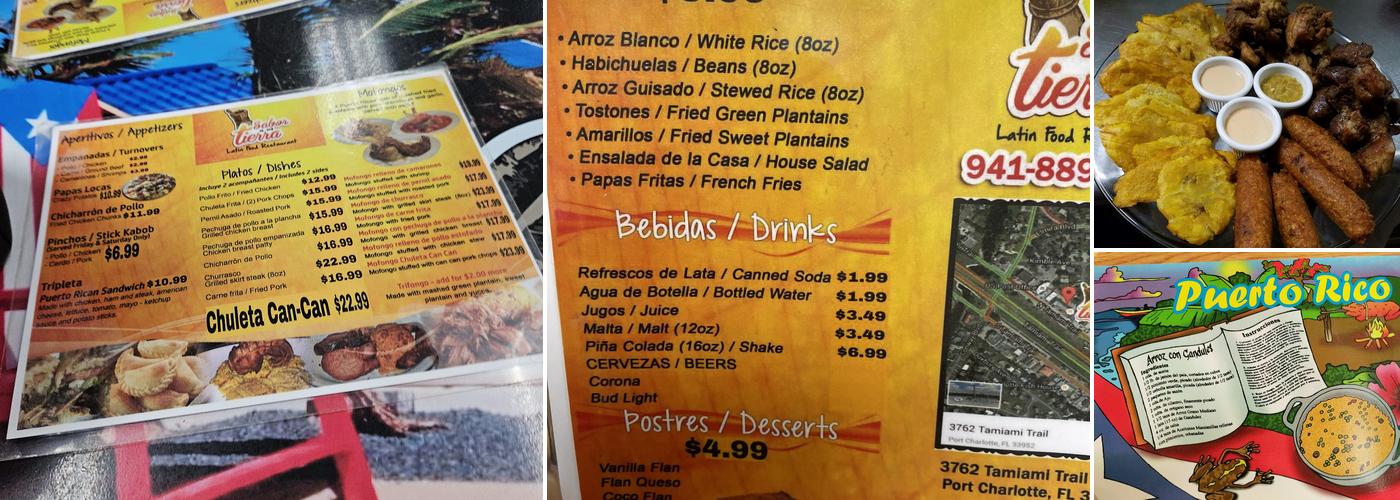 Sabor a Mi Tierra Menu