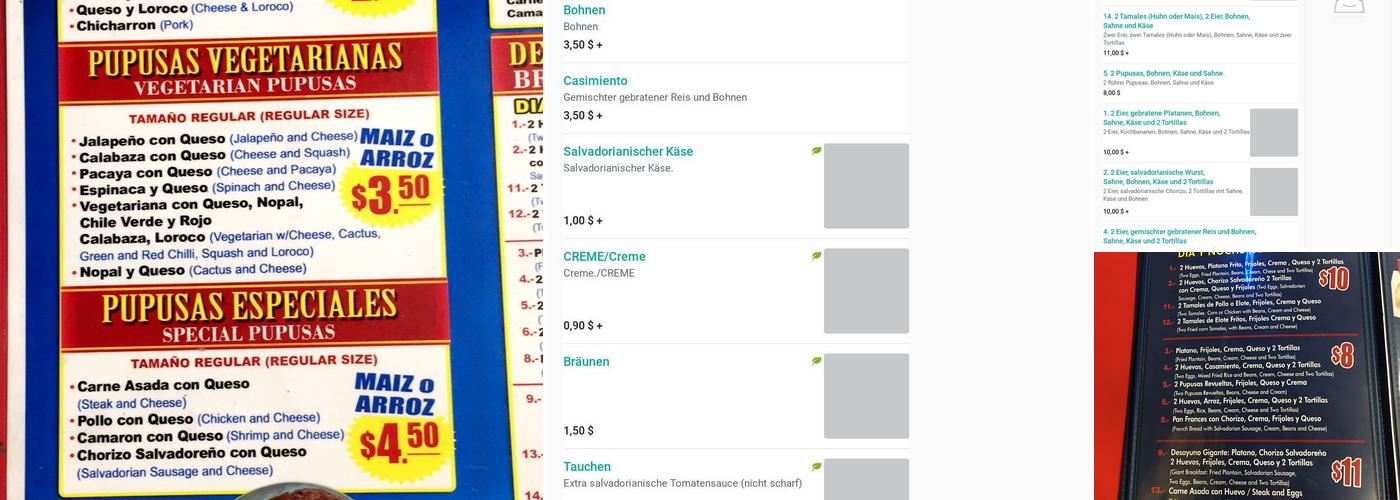Sabrositas Pupusas & Beer Menu