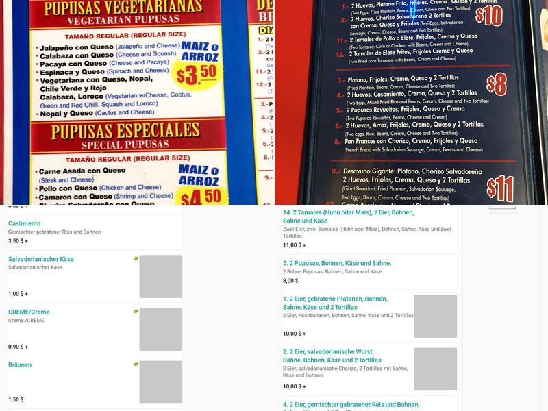 Sabrositas Pupusas & Beer Menu