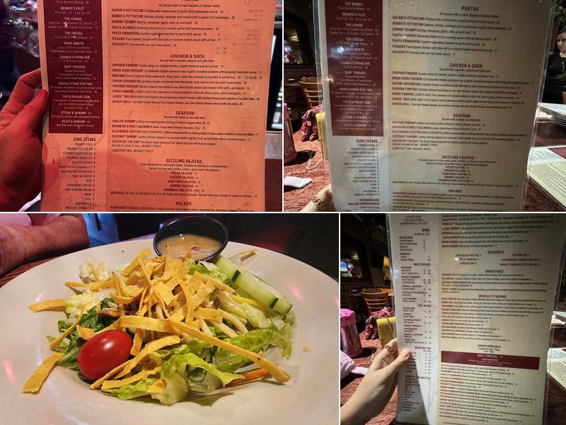 Safari's Brick Oven & Grille Menu