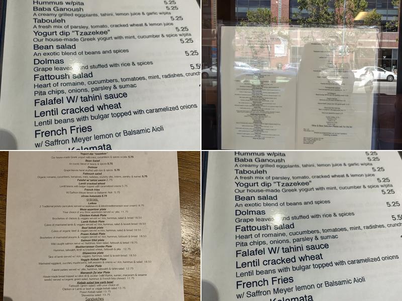 Saffron 685 Menu
