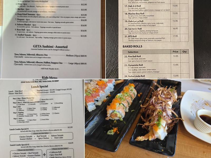 Sai Sushi Menu
