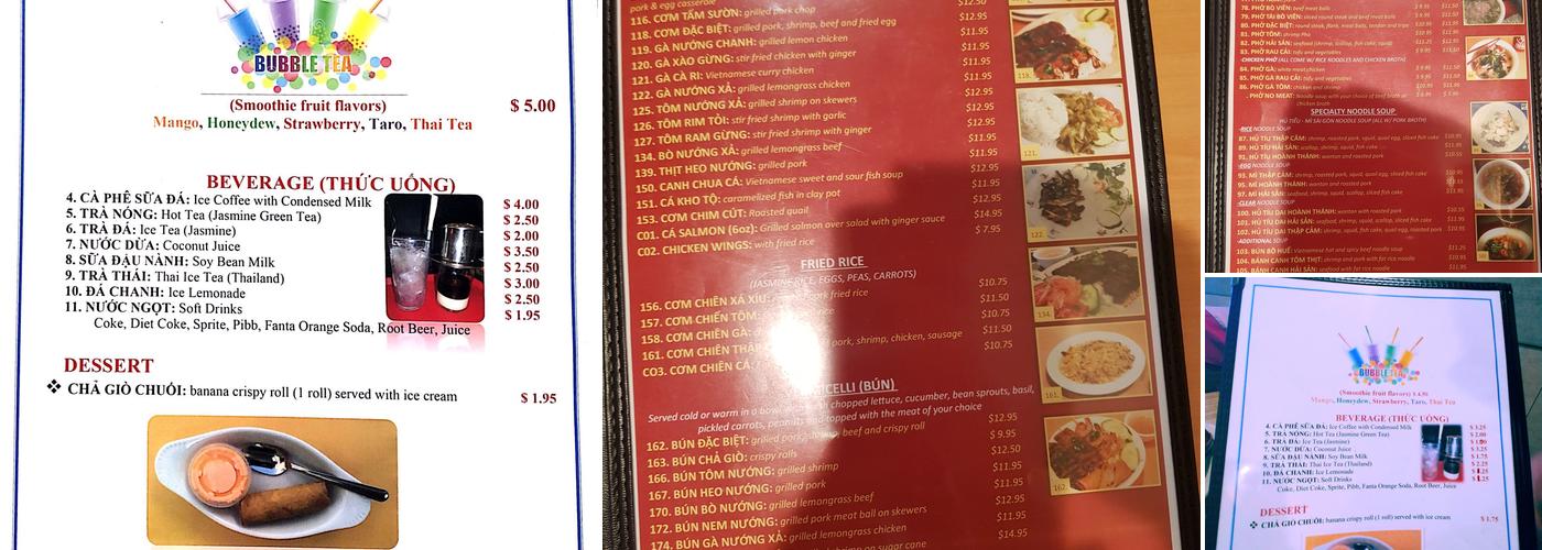 SaigonOnePho Menu