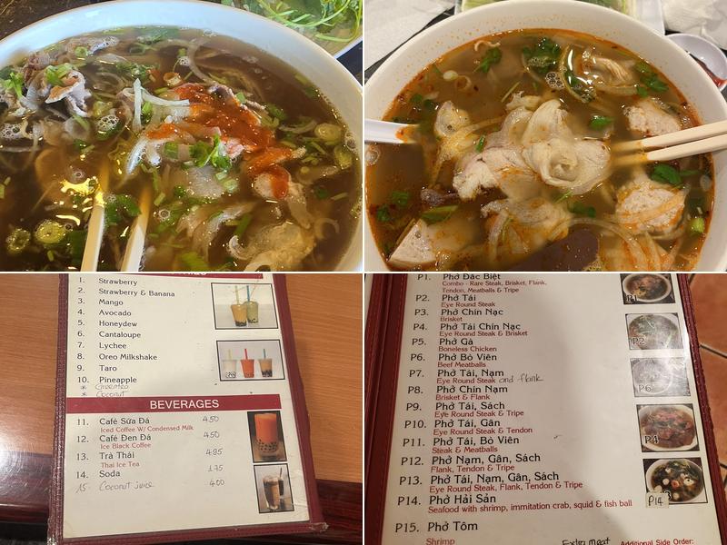 Saigon Phở Menu