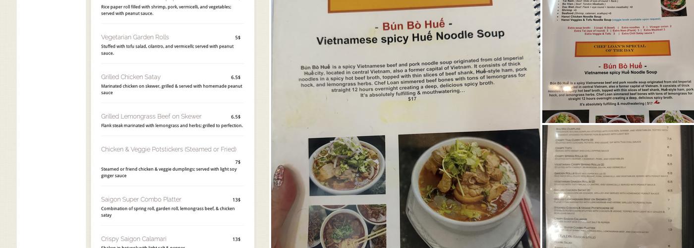 Saigon Saigon Menu