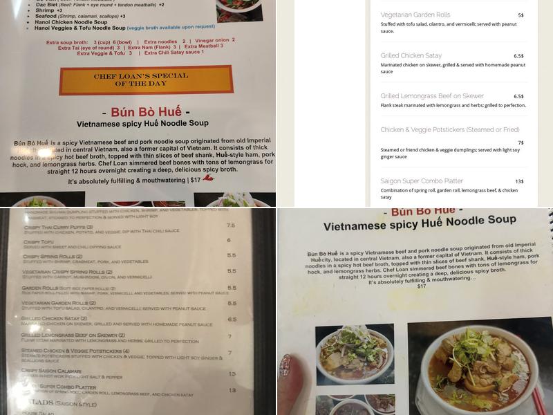 Saigon Saigon Menu