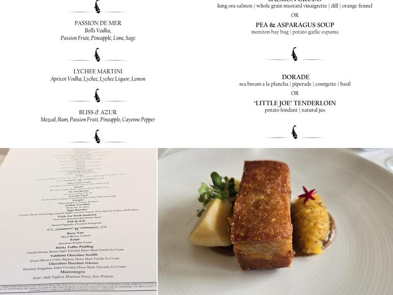 Sails Restaurant Menu