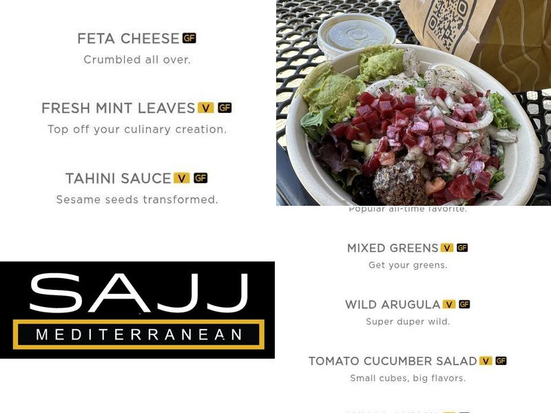 SAJJ Mediterranean (Menlo Park) Menu