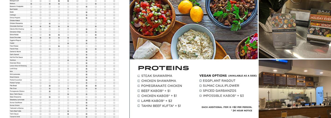 SAJJ Mediterranean (SJ @1st) Menu