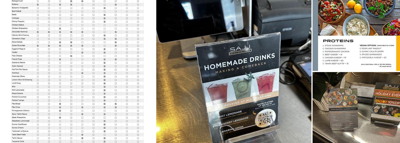 SAJJ Mediterranean (SJ @1st) Menu