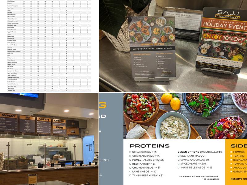 SAJJ Mediterranean (SJ @1st) Menu