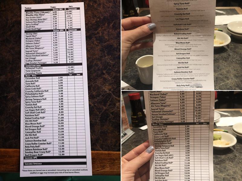 Sakana Sushi & Grill Menu