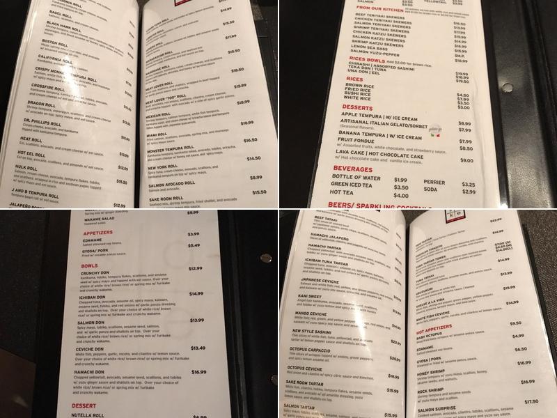 SUSHI CLUB 305 Menu