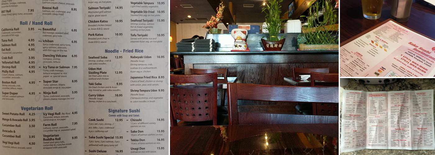 Sake Sushi Restaurant Menu