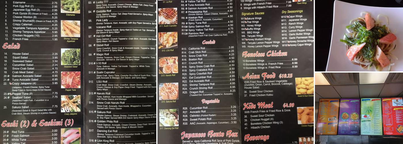 Ichiro hibachi Express ( Sakura Express) Menu