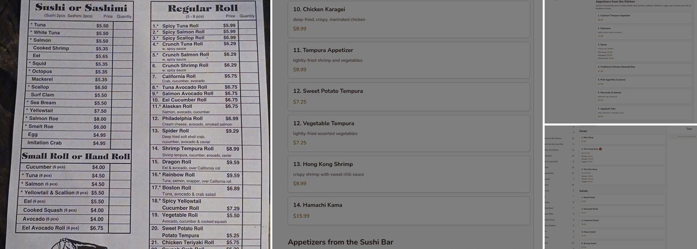 Sakura Menu