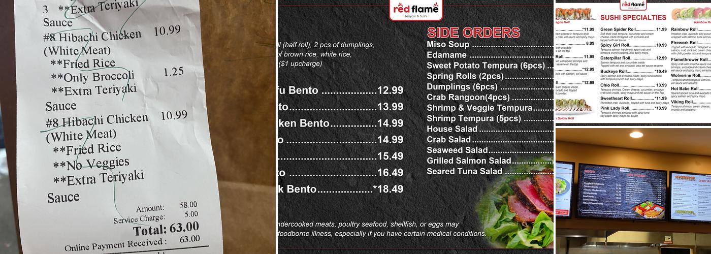 Red flame - Teriyaki & Sushi Menu