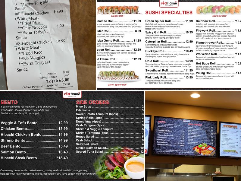 Red flame - Teriyaki & Sushi Menu