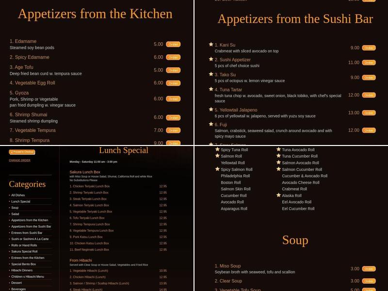 Sakura Menu