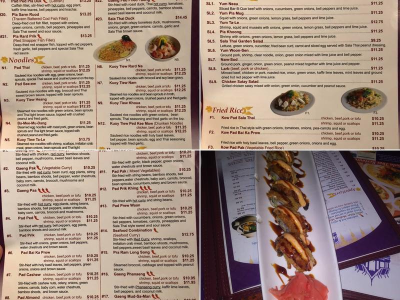 Sala Thai Menu