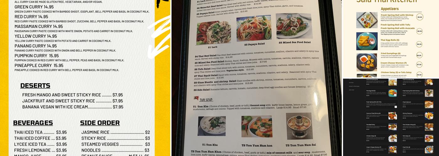Sala Thai Kitchen Menu